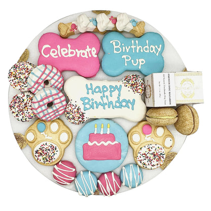 Bonne et Filou Dog Birthday Treats Human Grade Gourmet Dog Treats Gift Box 22 Luxury Dog Treats with Dog Macarons Truffles & Bone Cookies Healthy Dog Treats for Small to Large Dogs